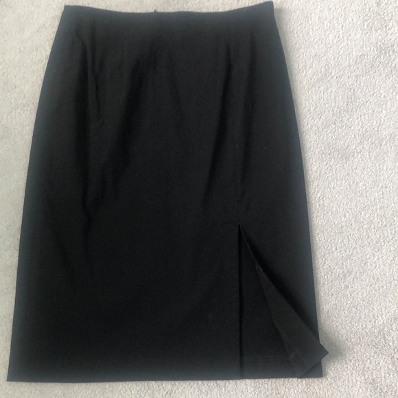 Vintage LOLA High Waisted Black Straight Pencil Skirt Back Slit Midi Size 10 - Picture 7 of 7